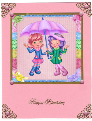 Cute Umbrella Girls by Jan Barcelo