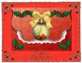 Red Candle 2 Bauble Flap Decoupage Step by Step Sheet by Jan Barcelo