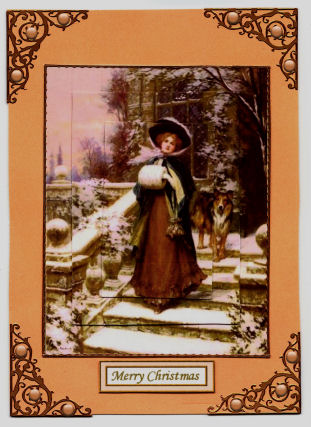 The Lady and Her Dog Vintage Scene by Jan Barcelo