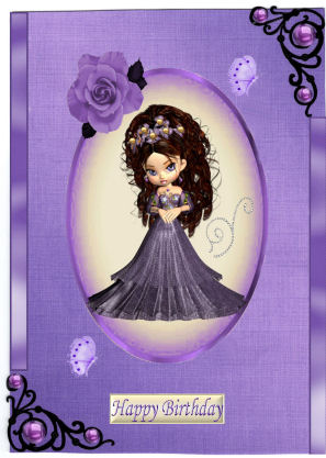 Pretty as a Picture, with Purple Rose, Toppers by Jan Barcelo