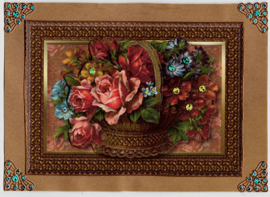 Basket of Roses Easy to Cut Quick Card by Jan Barcelo