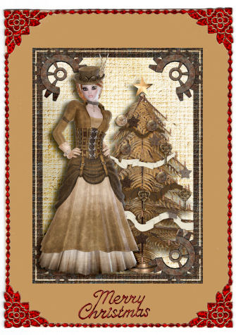 A Steampunk Christmas Decoupage by Jan Barcelo