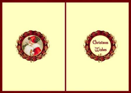 Christmas Vintage Lady Insert 1 by Jan Barcelo