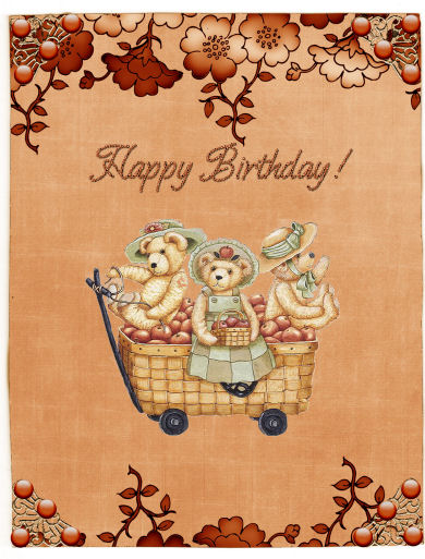 Burnt Orange Floral Metallic Edge A4 Backing Paper by Jan Barcelo