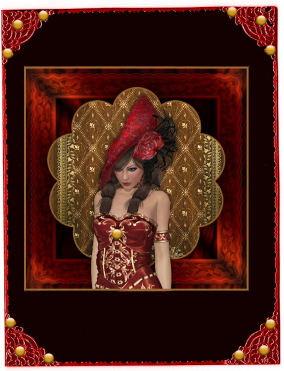 Red Hat Lady Topper with Quick Decoupage by Jan Barcelo
