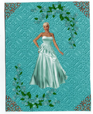 Teal Aztec Embossed A4 Backing Paper by Jan Barcelo