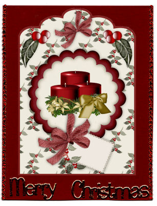 Christmas Blossoms Scallop Top Card Fronts in Red and Green by Jan Barcelo
