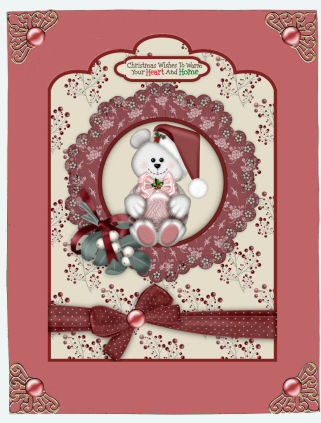 Christmas Mistletoe Scallop Top Card Fronts by Jan Barcelo