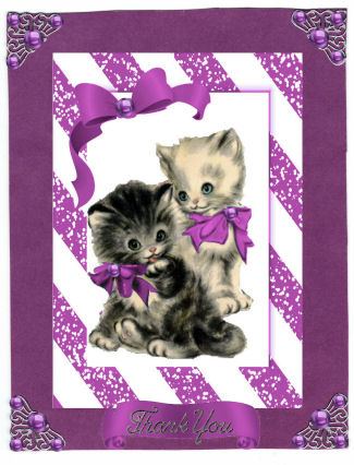Cute Little Kitties in Pink Bows by Jan Barcelo