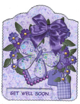 Purple Butterfly Frame Scallop Top Card by Jan Barcelo