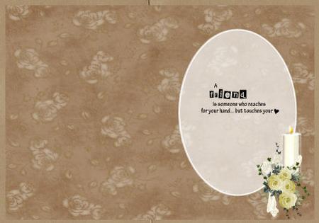 Cream Candle and Roses Insert by Jan Barcelo