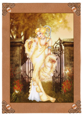 The Garden Art-deco A5 Card by Jan Barcelo