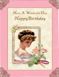 Vintage Lady Cut N Fold 5x7 Card by Jan Barcelo
