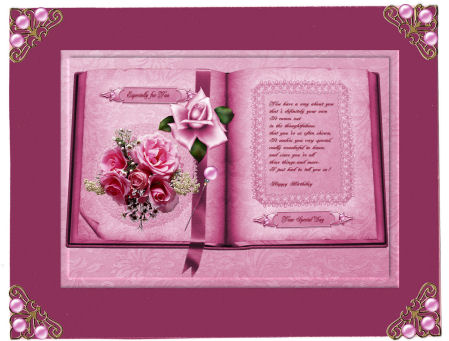 Pink Rose Book with Verse by Jan Barcelo