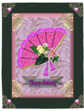 Pink Fan Card by Jan Barcelo