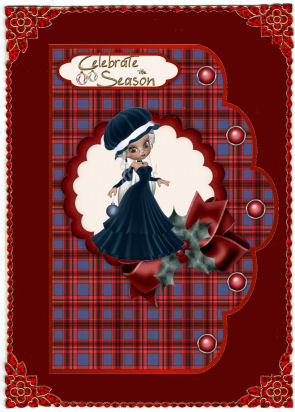 Christmas Plaids Card Bases - Blue and Red by Jan Barcelo