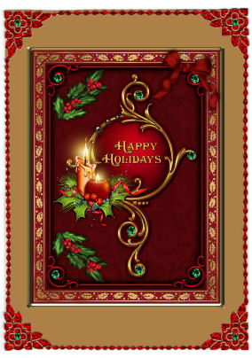 Vintage Christmas Card Front with Step by Step by Jan Barcelo