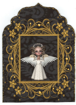 Black and Gold Elegant Top Card Base by Jan Barcelo