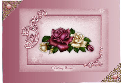 Antique Roses Card Front with Step by Step by Jan Barcelo