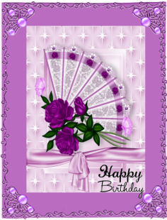 Pretty Pink Roses with Bow on Lace Frame A4 by Jan Barcelo