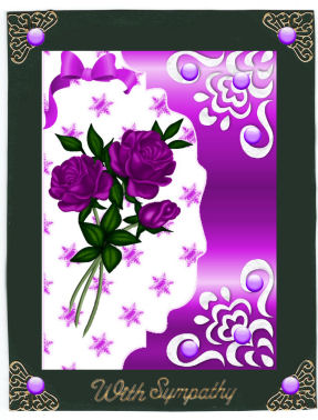Pretty Cerise Roses on a Scalloped Envelope by Jan Barcelo