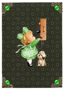 Dark Green Damask Backing Paper by Jan Barcelo