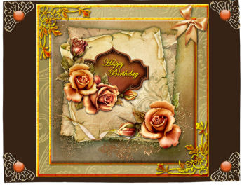 Autumn Gold Roses Square Card by Jan Barcelo
