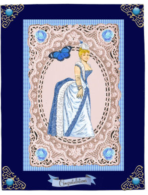 Elegant Lady on Lace Background by Jan Barcelo