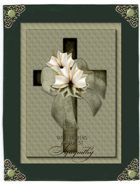 Green Cross Card Front Toppers by Jan Barcelo