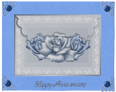 Pastel Blue Roses Scalloped Edge Envelope Card by Jan Barcelo