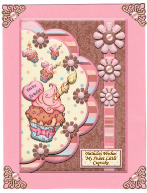 Birthday Wishes My Sweet Little Cupcake Mock Envelope by Jan Barcelo