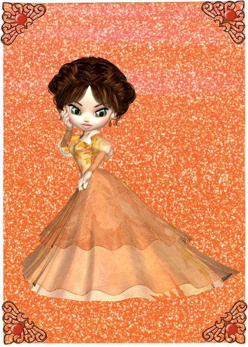 Orange Snow Effect Backing Sheet by Jan Barcelo