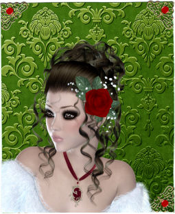 Green Dark Matching Stacker Damask Paper by Jan Barcelo