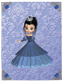 Blue Medium Matching Stacker Damask Paper by Jan Barcelo