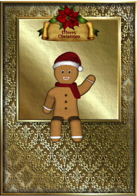 Gold Damask Card Fronts 6 by Jan Barcelo