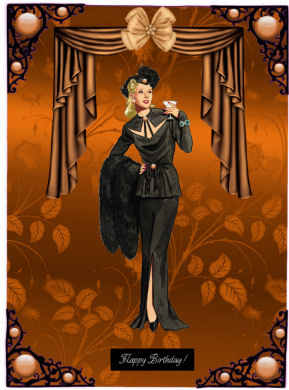 Orange Floral Satin Backing by Jan Barcelo