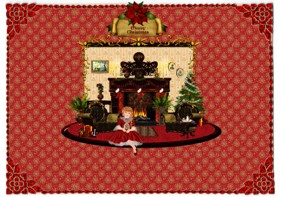 Christmas Snowflake Background Red Paper by Jan Barcelo