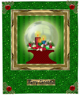 Framed Snowglobe - 6 Inch Square by Jan Barcelo