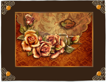 Autumn Roses Scalloped Edge Envelope Card by Jan Barcelo