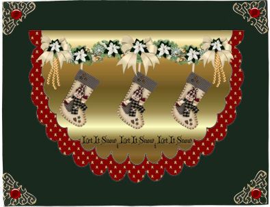 Snowmen Stockings Scalloped Card by Jan Barcelo