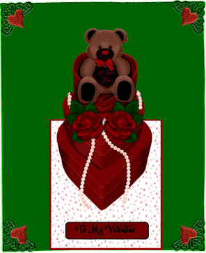 Heart Bear,roses,pearls Over the Edge Decoupage by Jan Barcelo