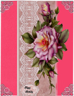 Pink Roses and Lace Dl by Jan Barcelo