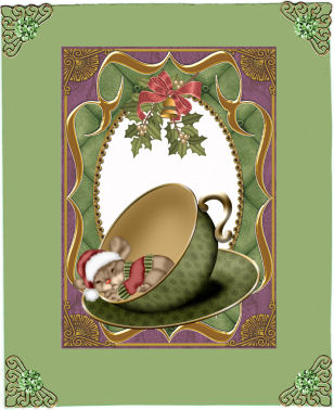 Rose Bouquet Fancy Bracket 7x5in Matching Card Insert by Jan Barcelo
