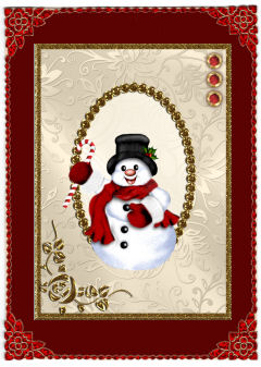 Red Rose and Glitter Gold Insert by Jan Barcelo