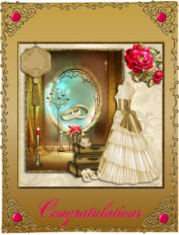 Classic Wedding Square Card by Jan Barcelo