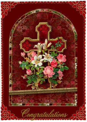 Flowers & Cross Shaped Quick Card by Jan Barcelo