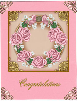 Pink Roses Plain 3D Ring Decoupage Sheet by Jan Barcelo