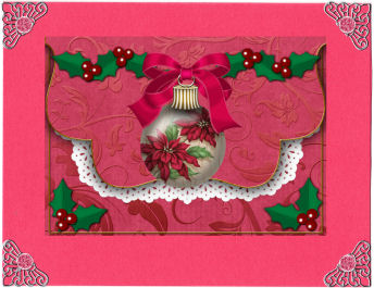 Poinsettia Duo Bauble Flap Decoupage Step by Step Sheet by Jan Barcelo