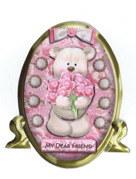 Friendship Bear Plate & Stand Card with Verse by Jan Barcelo