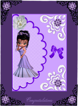 Pretty Lady with White Rose on Scalloped Envelope by Jan Barcelo
